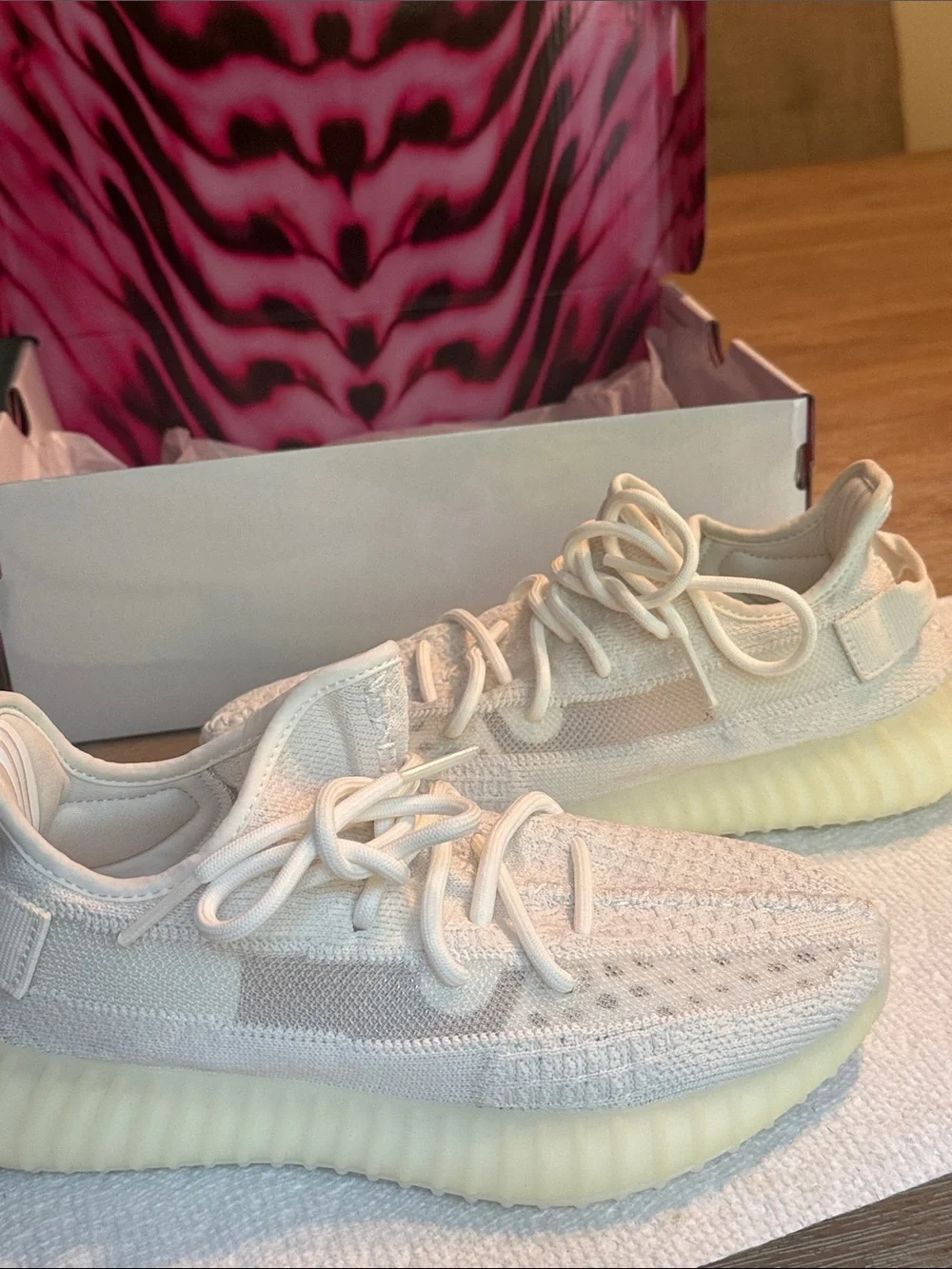 Yeezy Boost 350 V2 Cream/Off-White Knit Sneakers